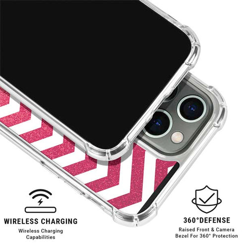 Pink Chevron iPhone 16 Pro Clear Case